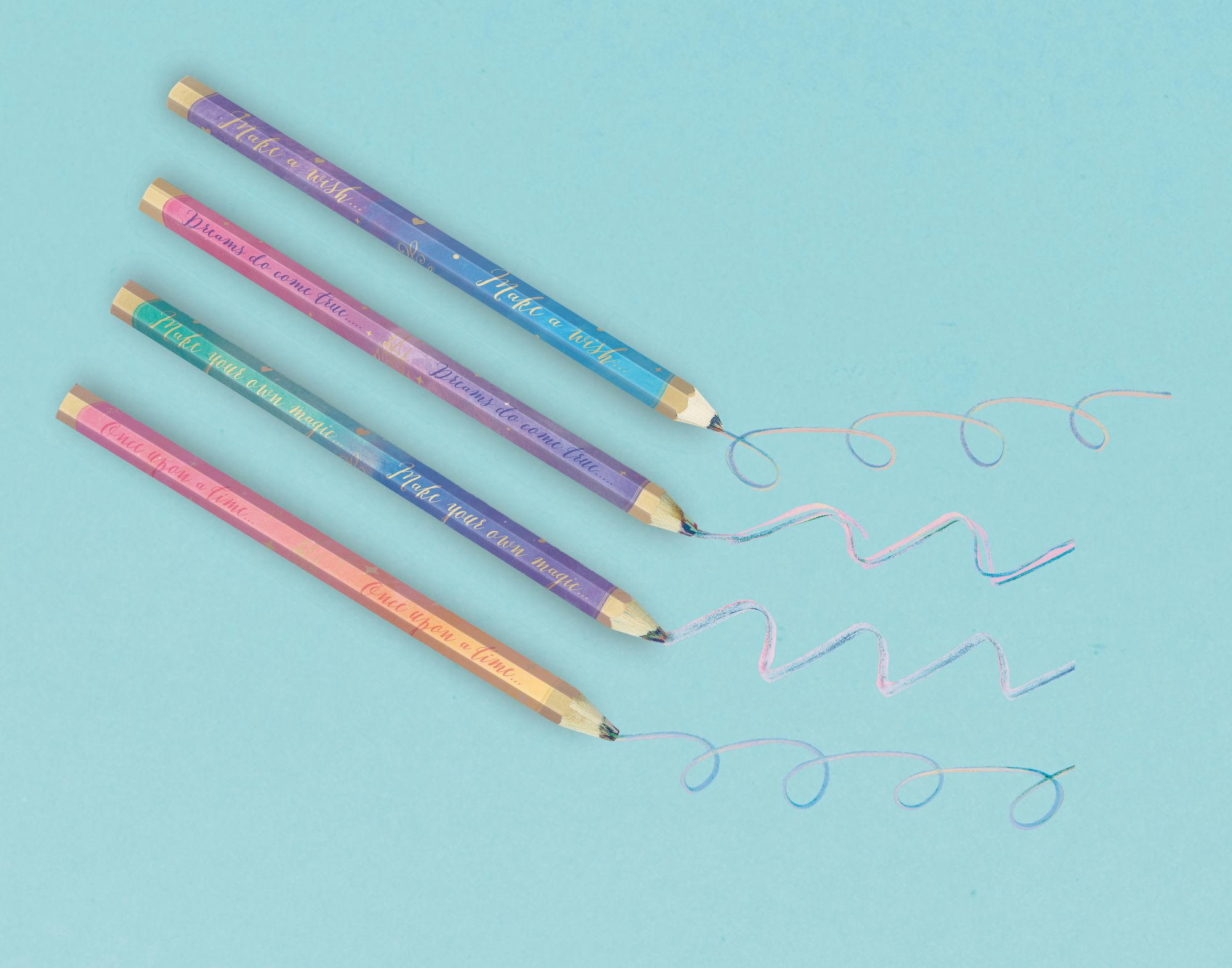 Disney Once Upon a Time Multi-Coloured Pencils for Birthday Party Favours, 4-pk