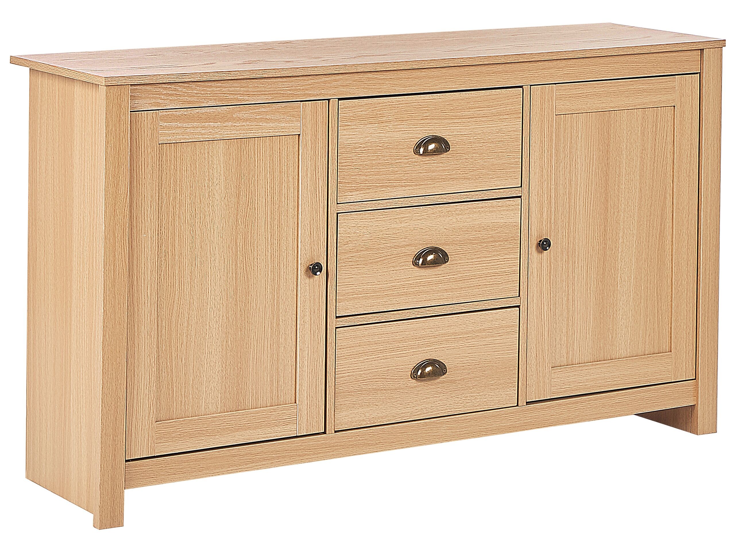 Komoda dwudrzwiowa z 3 szufladami jasne drewno