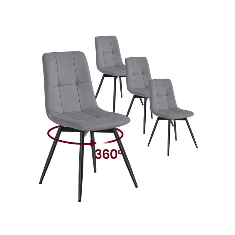 Chaises de Salle à Manger Modernes en Velours Rembourrées à 360°