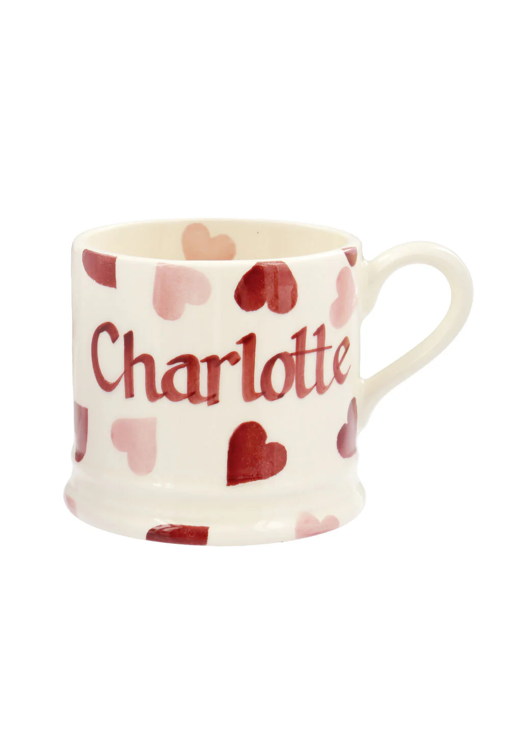 Personalised Pink Hearts Small Mug