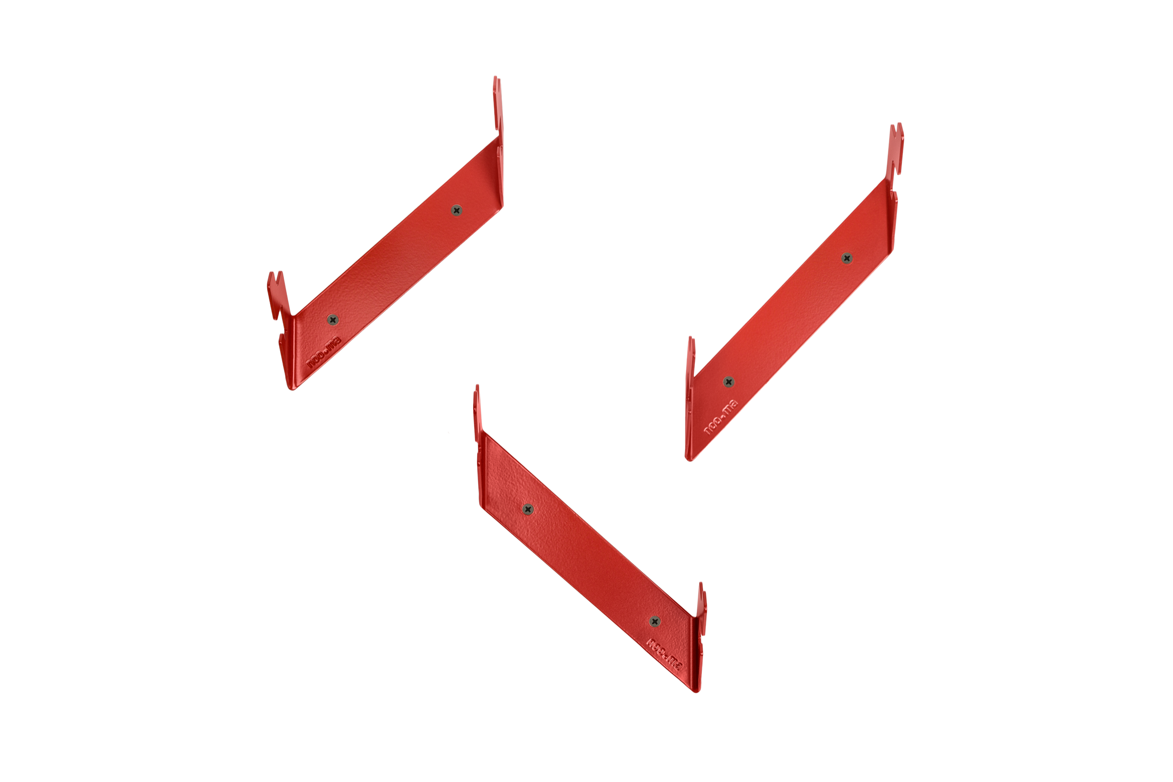 noo.ma GLIPS wandkapstokken set van 3 - Poppy Red