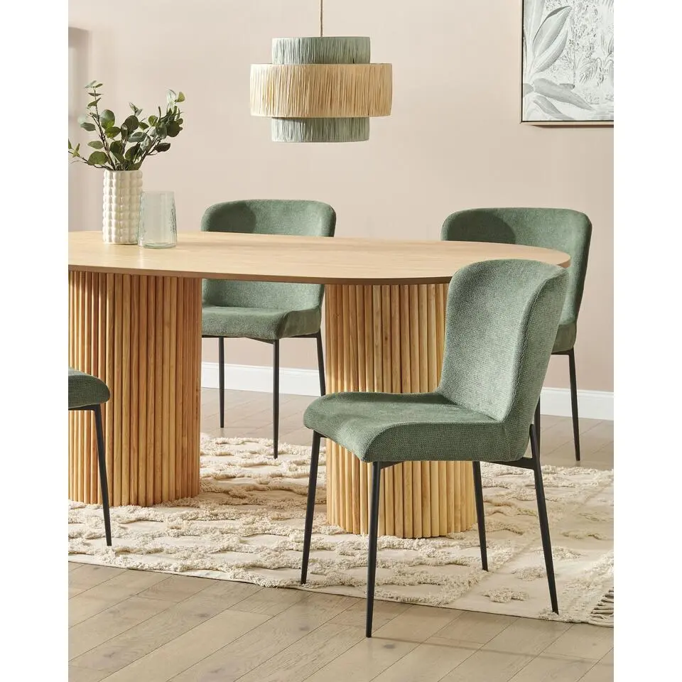 ADA - Eetkamerstoel set van 2 - Groen - Polyester