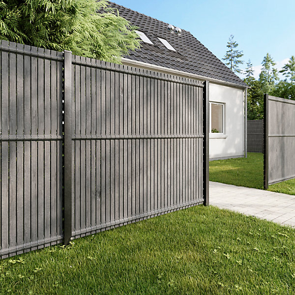 Grillage rigide gris 198,5 x h.173 cm, maille 55 x h.200mm Blooma Louga
