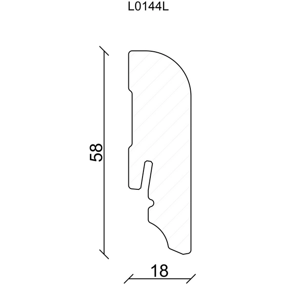 Sockelleiste, Kiefer weiß, Kiefernholz, LxHxT: 240 x 5,8 x 1,8 cm