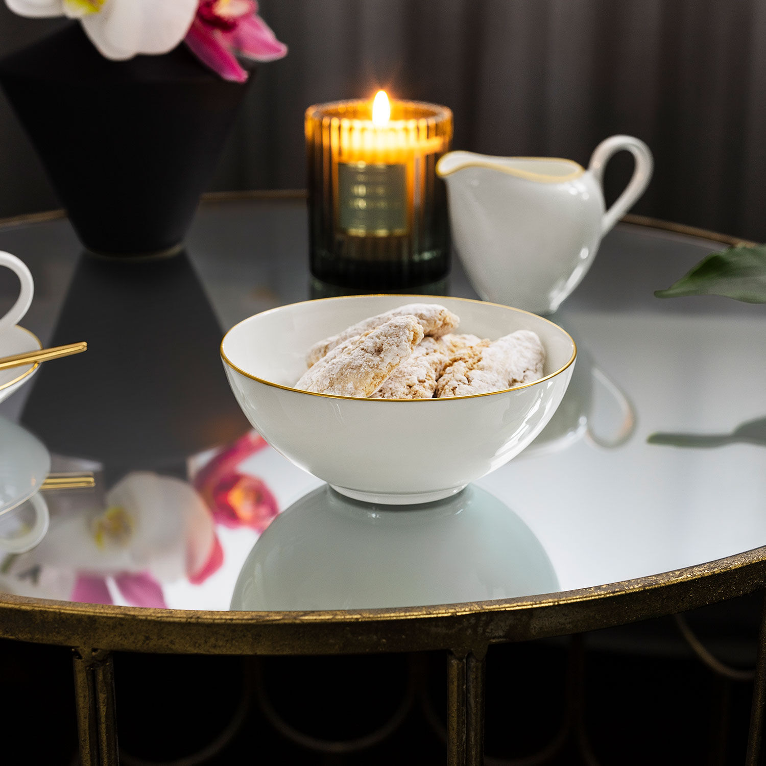 Anmut Appetizer/ Dessert Bowl - White, 8.2 oz, Premium Bone Porcelain