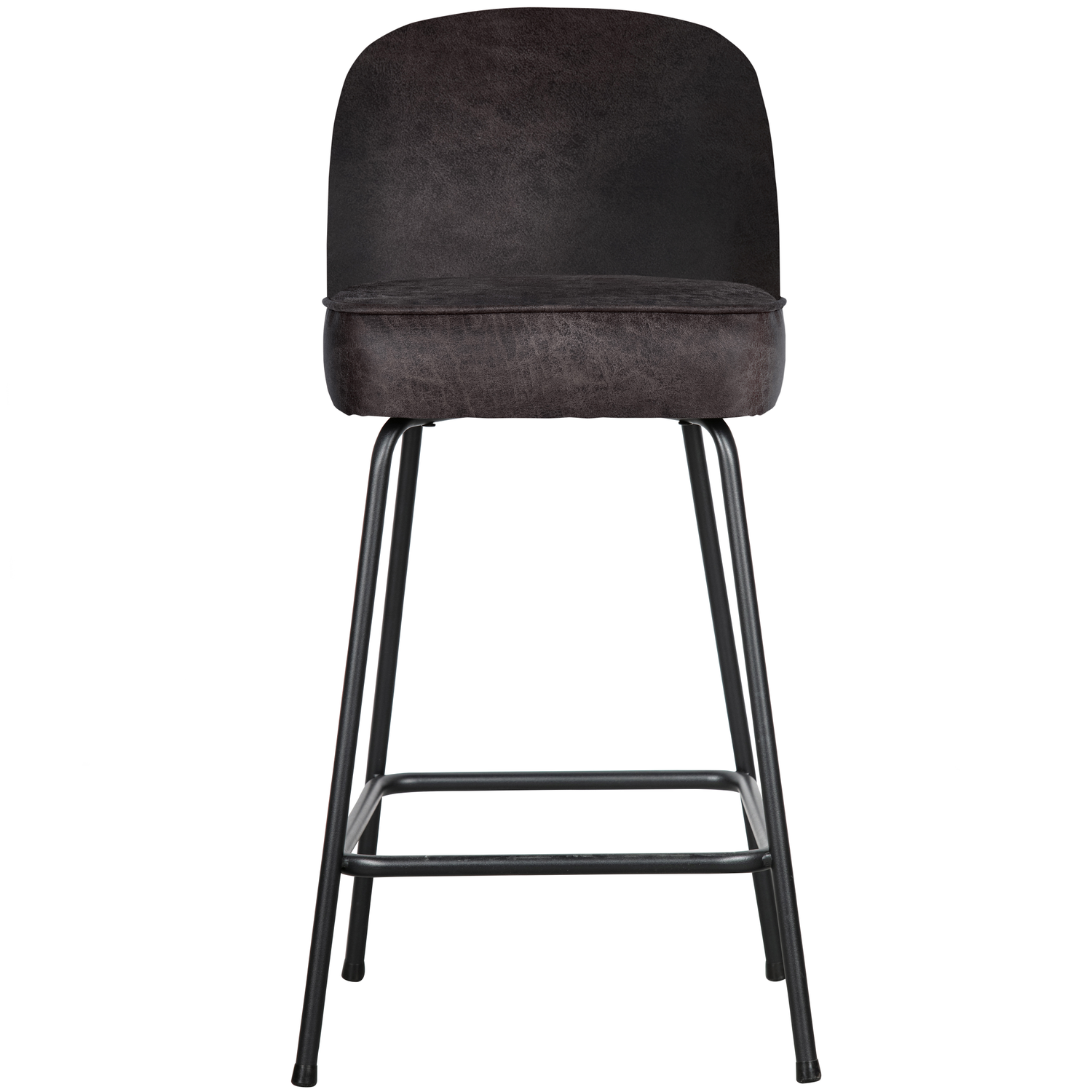 WOOOD barstoel Vogue - Leer - Zwart - 89x50x55