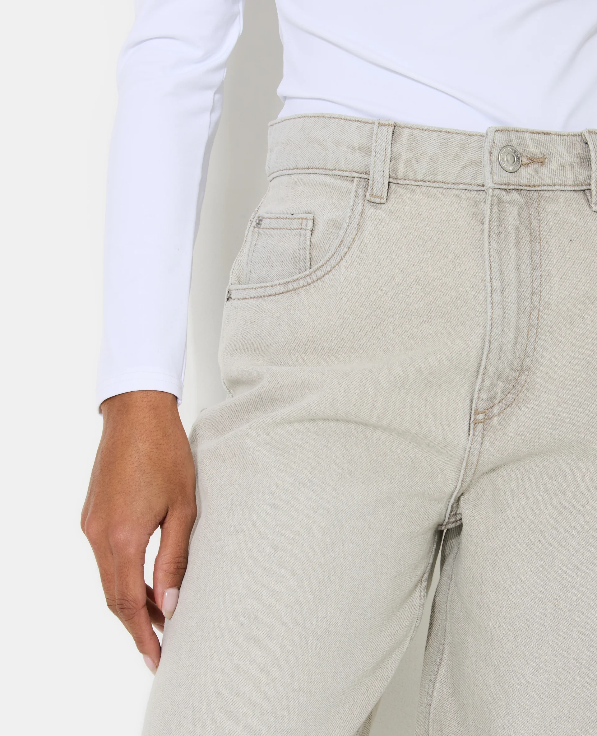 Jean barrel taille haute