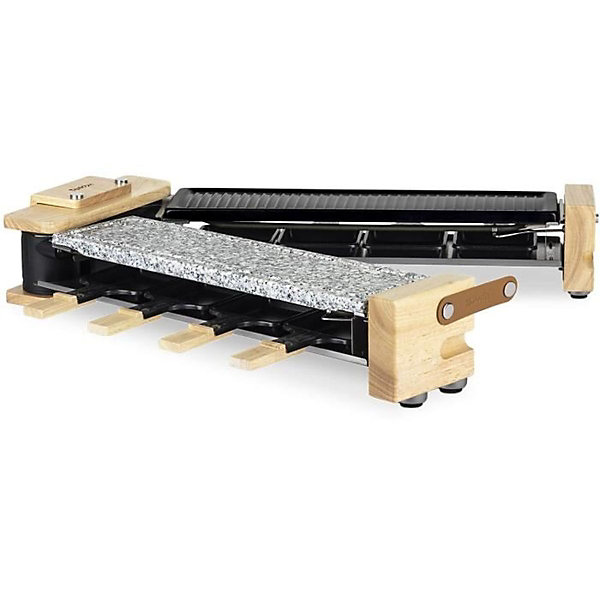 Appareil a raclette 3 en 1 WOD360 HKoeNIG : raclette   pierre a cuire   grille -8 personnes -Surface de cuisson 41,5 x 21,2 cm-1