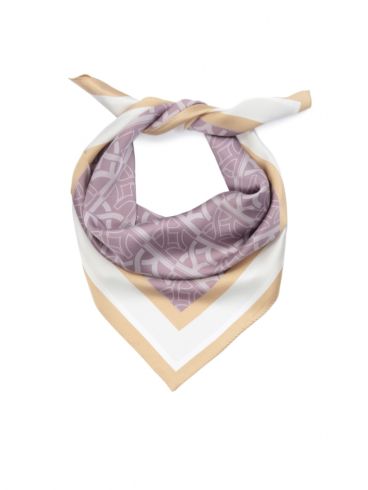Multi-coloured silk neckerchief in monograms