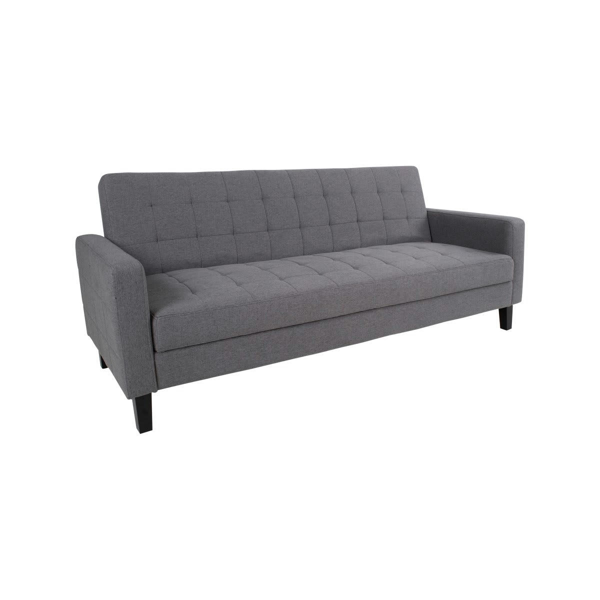 SHAKI - Canapé convertible en tissu gris