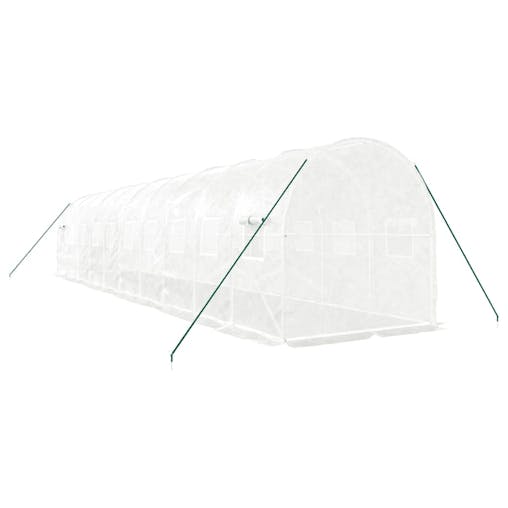 NNEVL Greenhouse with Steel Frame White 20 m&sup2; 10x2x2 m