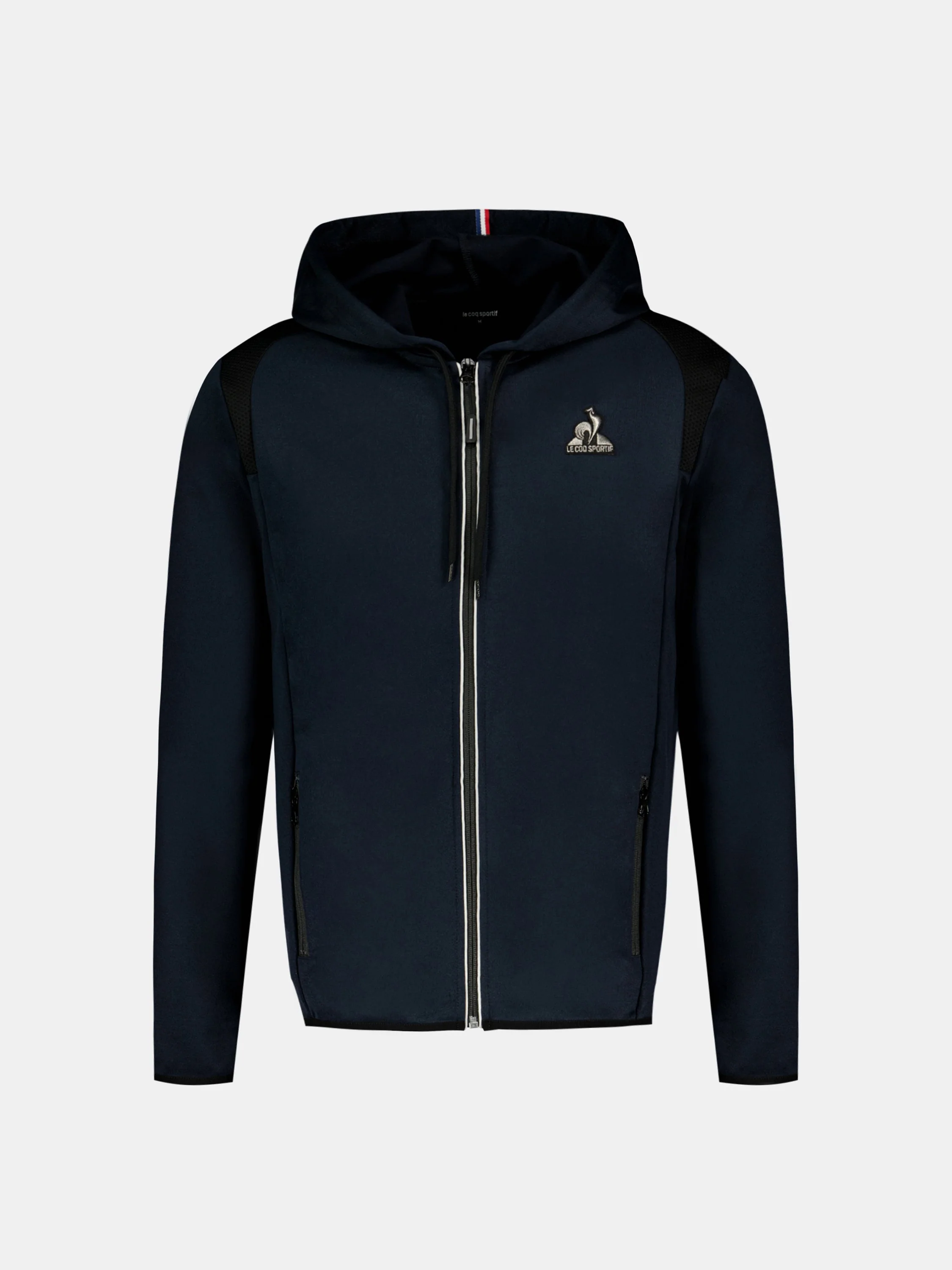Veste à capuche zippée Coq d'argent en jersey double avec détails texturés