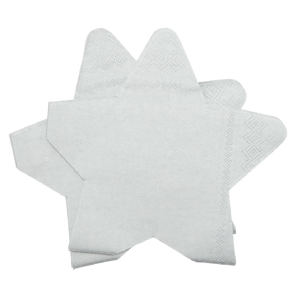 Serviette en papier étoile argentée x10