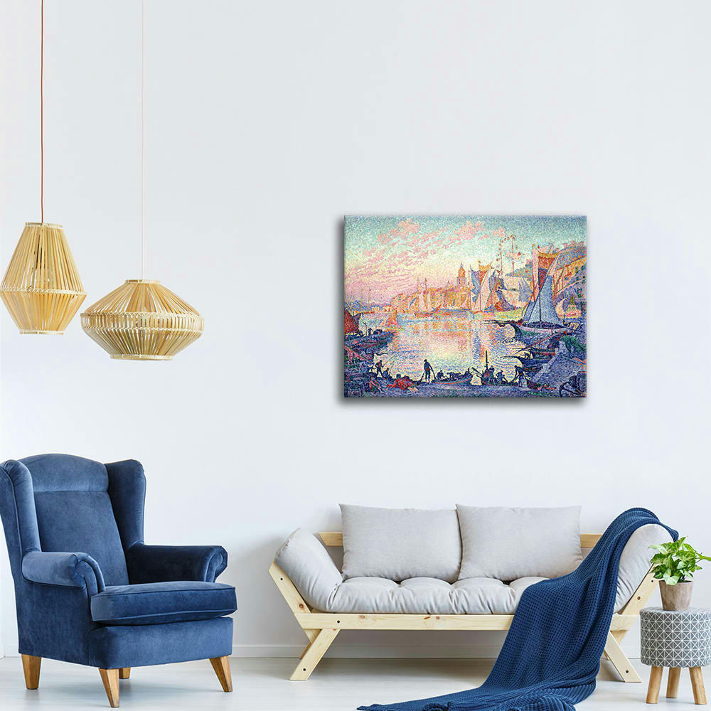 - Tableau Le Port de Saint Tropez Paul Signac 50x60cm