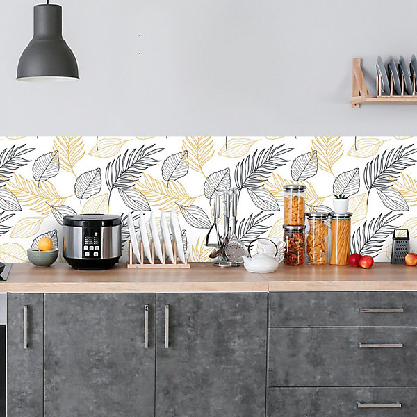 Crédence adhésive décoration feuillage 30x70 cm