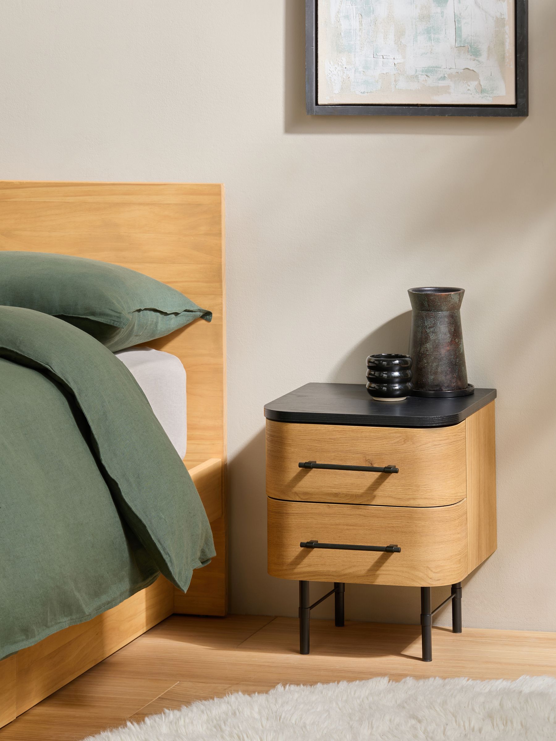 Zeke Bedside Table in Oak Effect