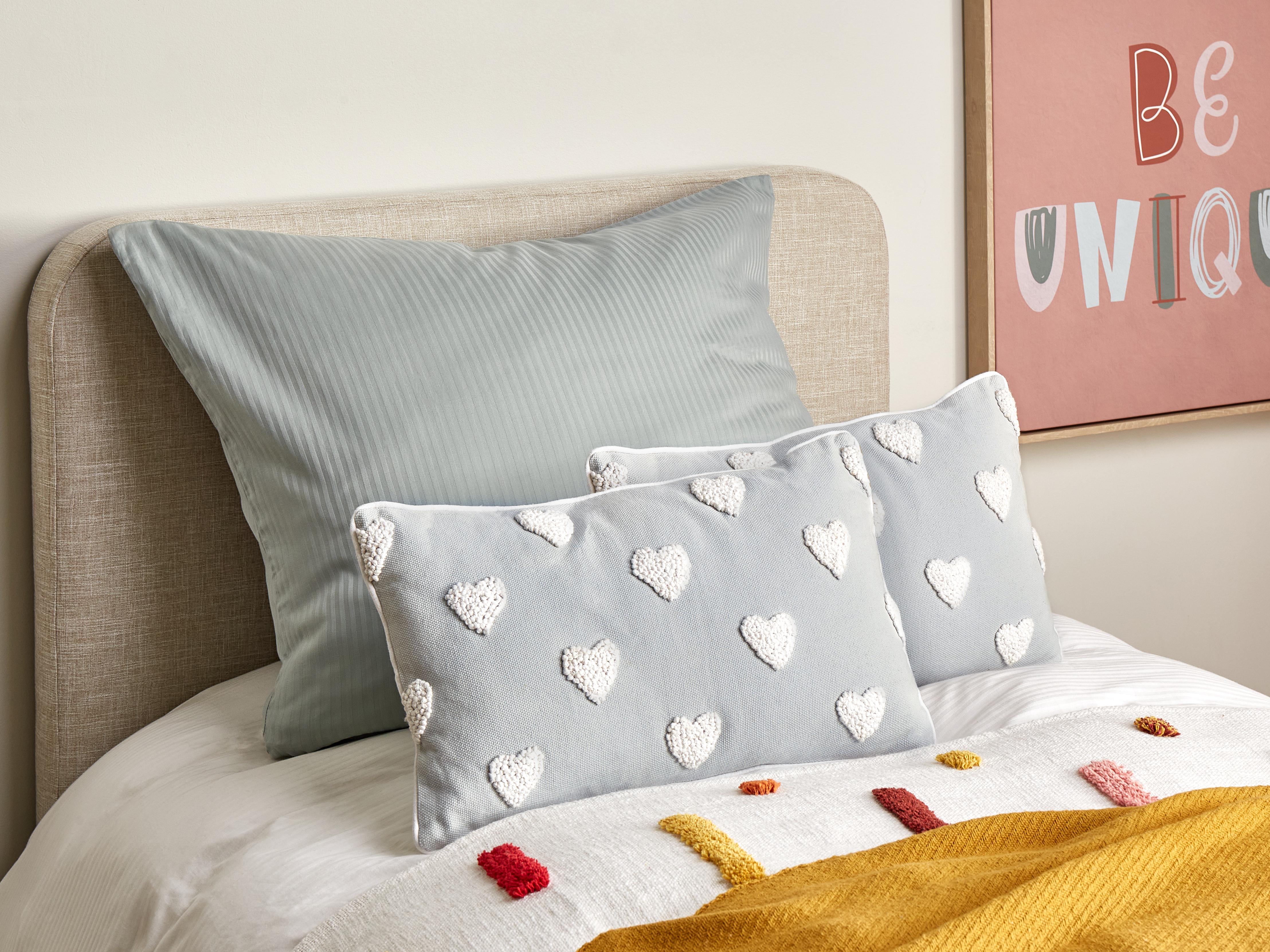 Set of 2 Decorative Cushions GAZANIA Cotton 30 x 50 cm Light Grey