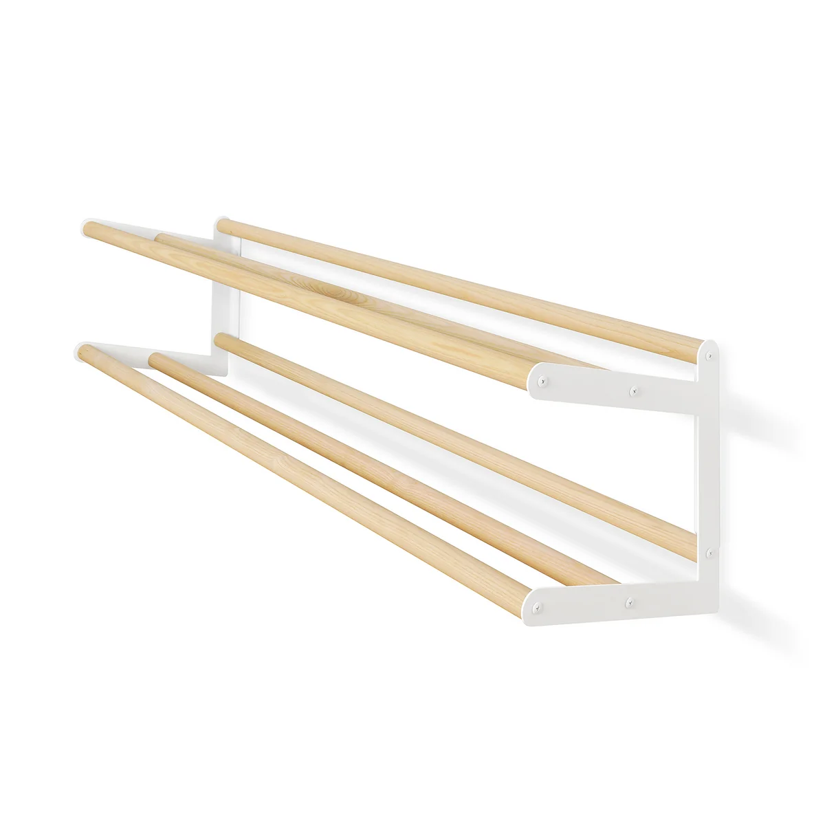 vonbox - Schuhregal Stixx Wall, weiß / Esche