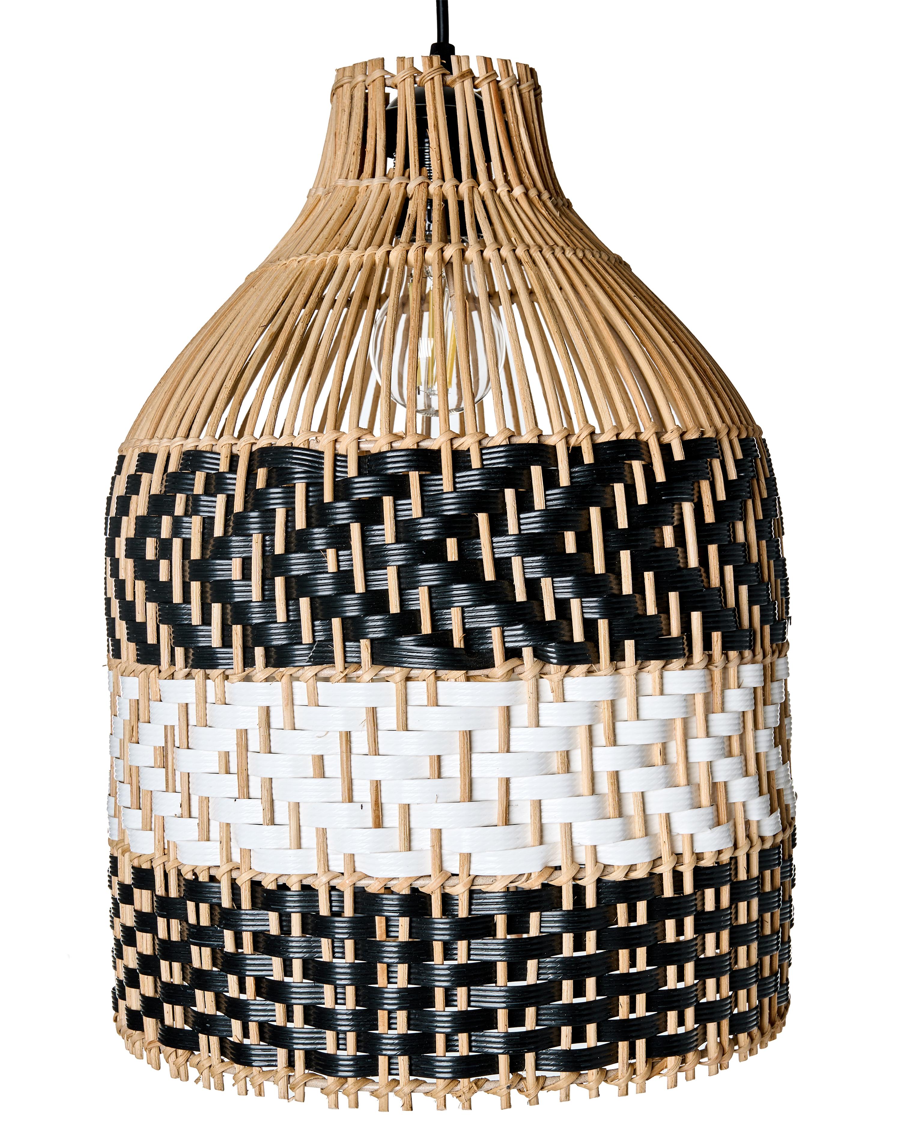Pendant Lamp TURABO Rattan Black/ White