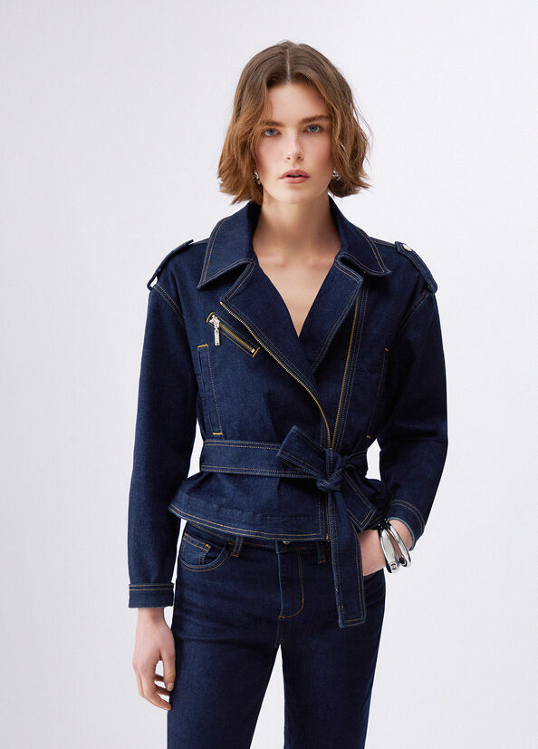 Giacca in denim con cintura