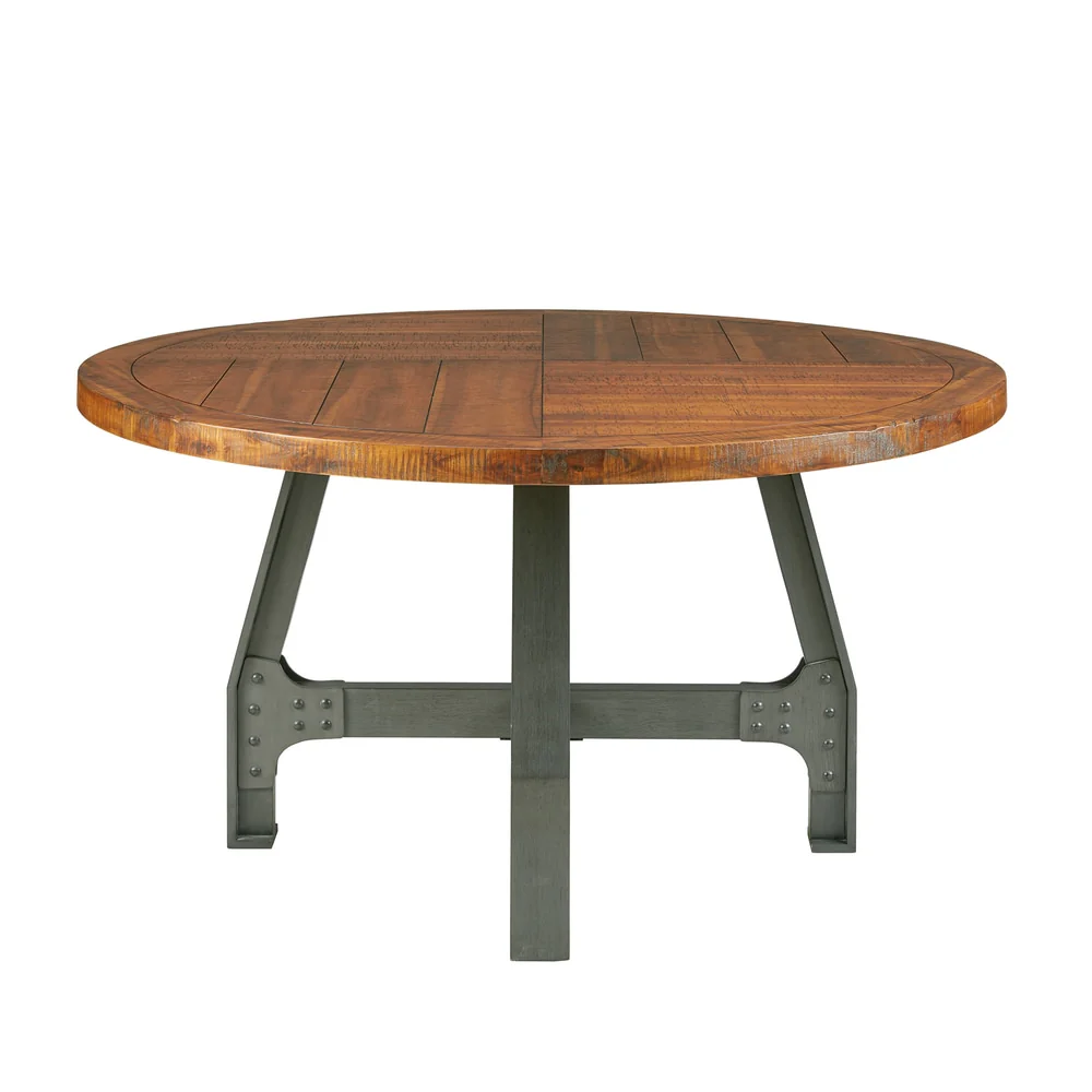 INK+IVY Lancaster Round Dining/Gathering Table - amber/ graphite
