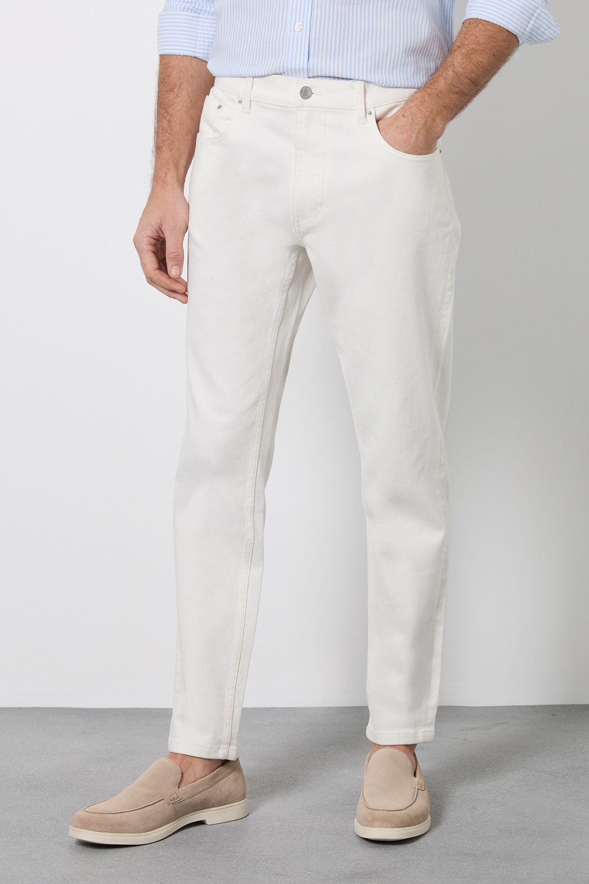 Burton Off White Slim Fit Jeans