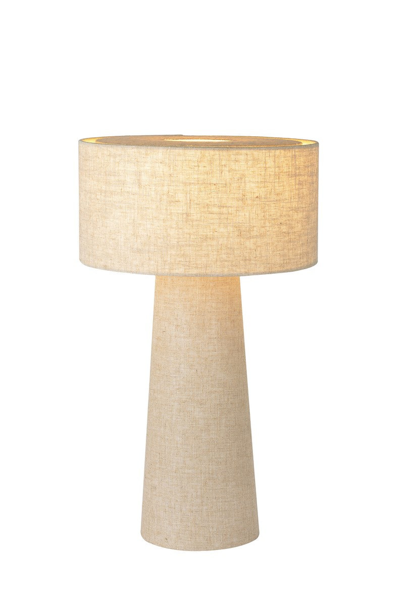 Lampa stołowaszaro-beżowa LEEROY 1xE27x240W wys:50cm Lucide