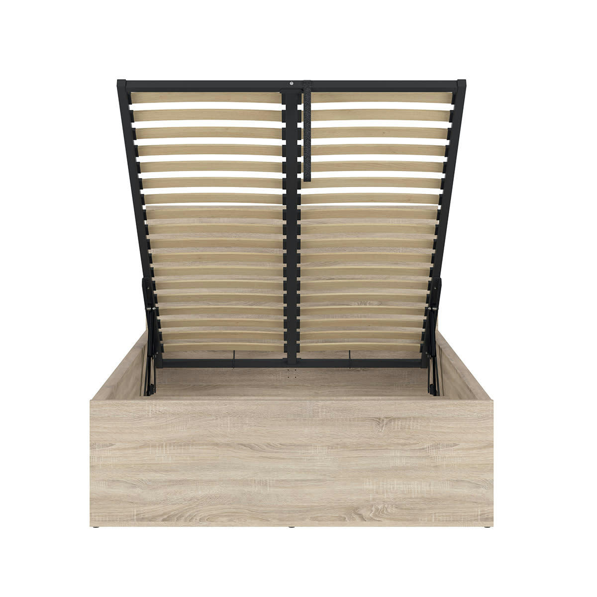 - Lit coffre 120x200 sommier inclus naturel clair
