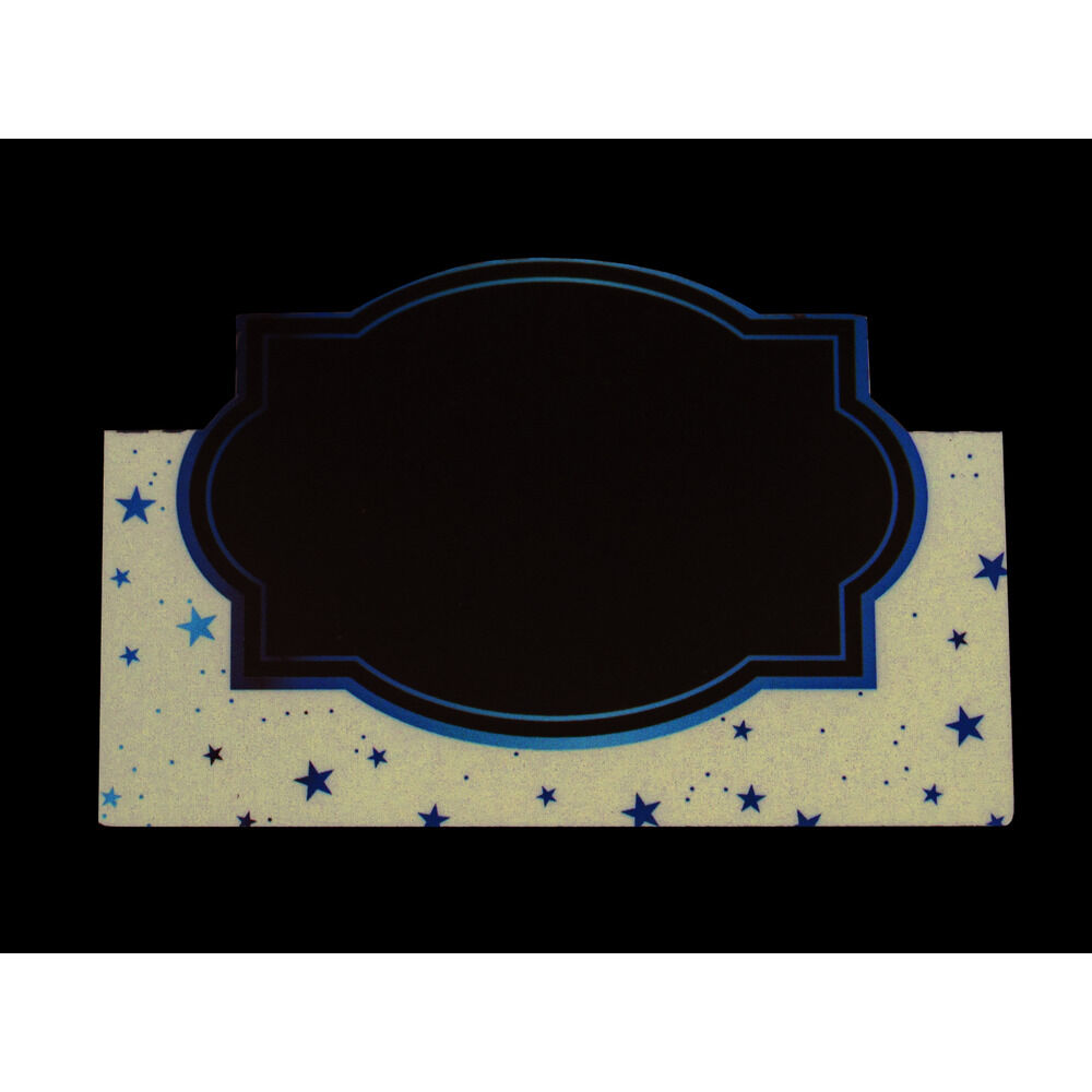 Set de marque place x8 et menu en papier noir Happy New Year L11xH30,4cm