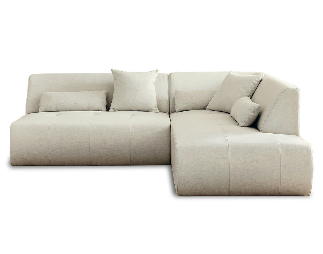 ONYX - Canapé modulable 5 places angle droit en tissu beige