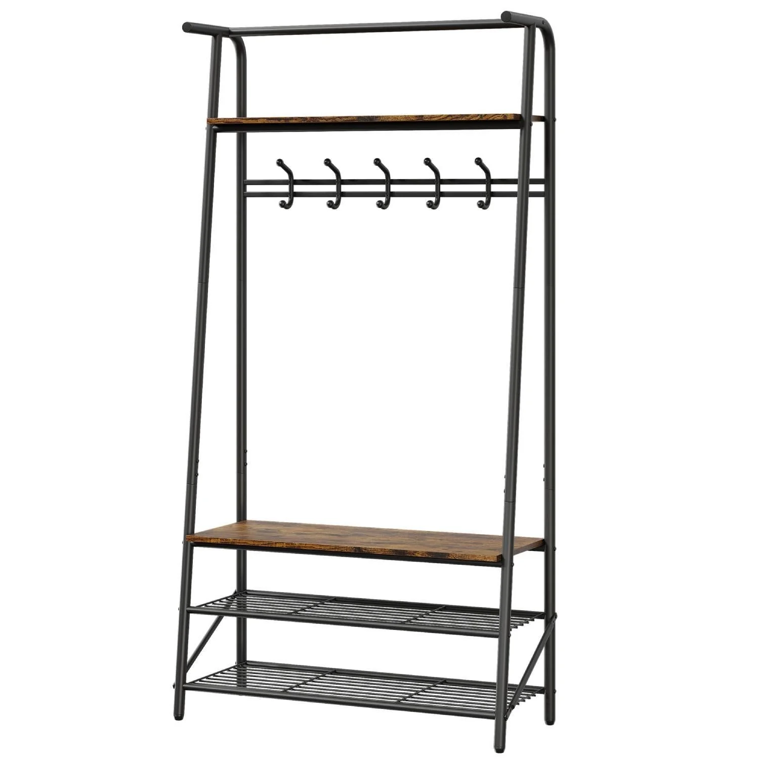 Hall Tree Coat Rack with Shoe Bench for Entryway