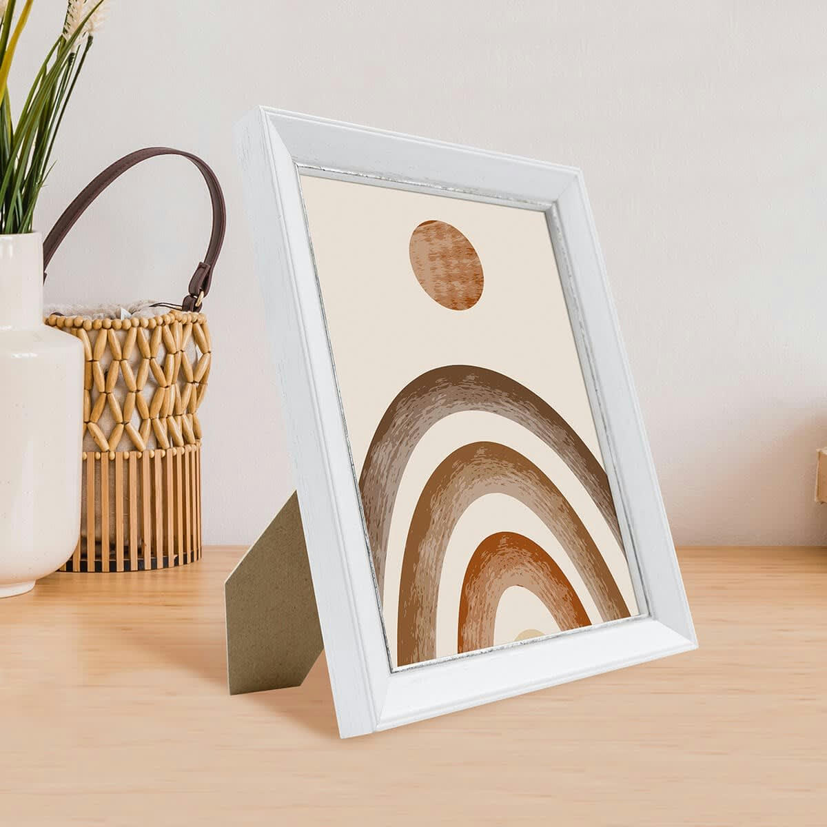 VITTORIA - Cadre photo blanc à la finition argent patiné 15x20 cm bois massif fsc