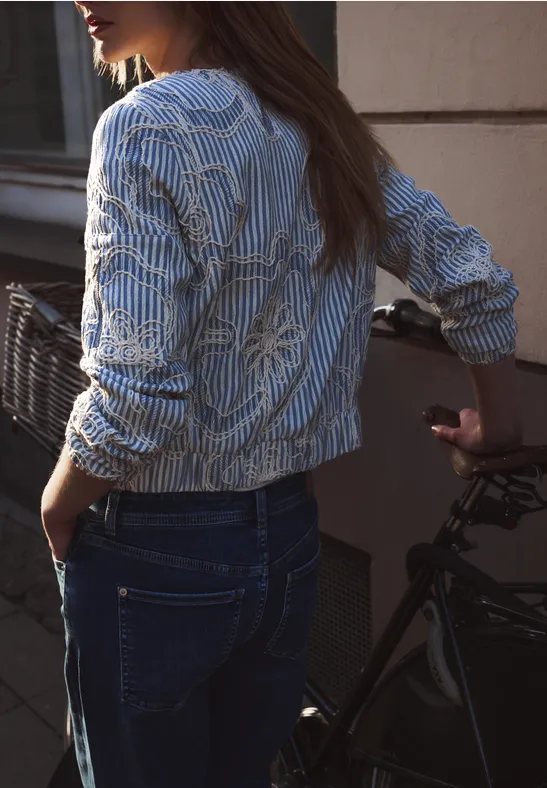 Blouson mit Streifen und Embroidery