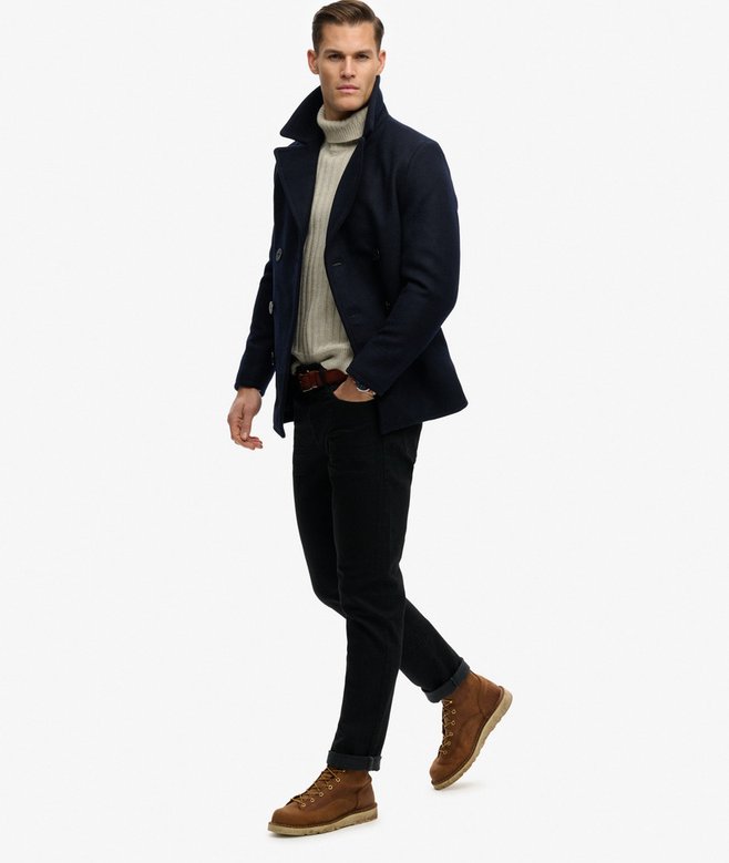 The Merchant Store - Wool Blend Pea Coat
