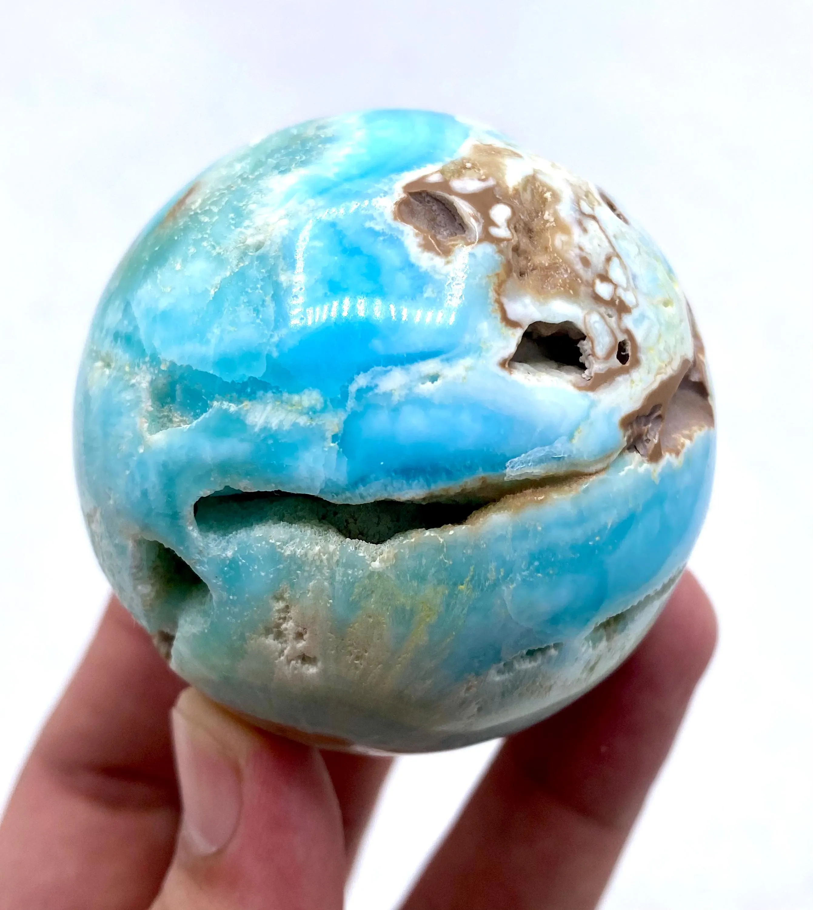 Natural Aragonite Polished Sphere 294g 60mm from Afghanistan | Healing Crystal, Mineral Specimen, Spiritual Decor, Meditation Stone