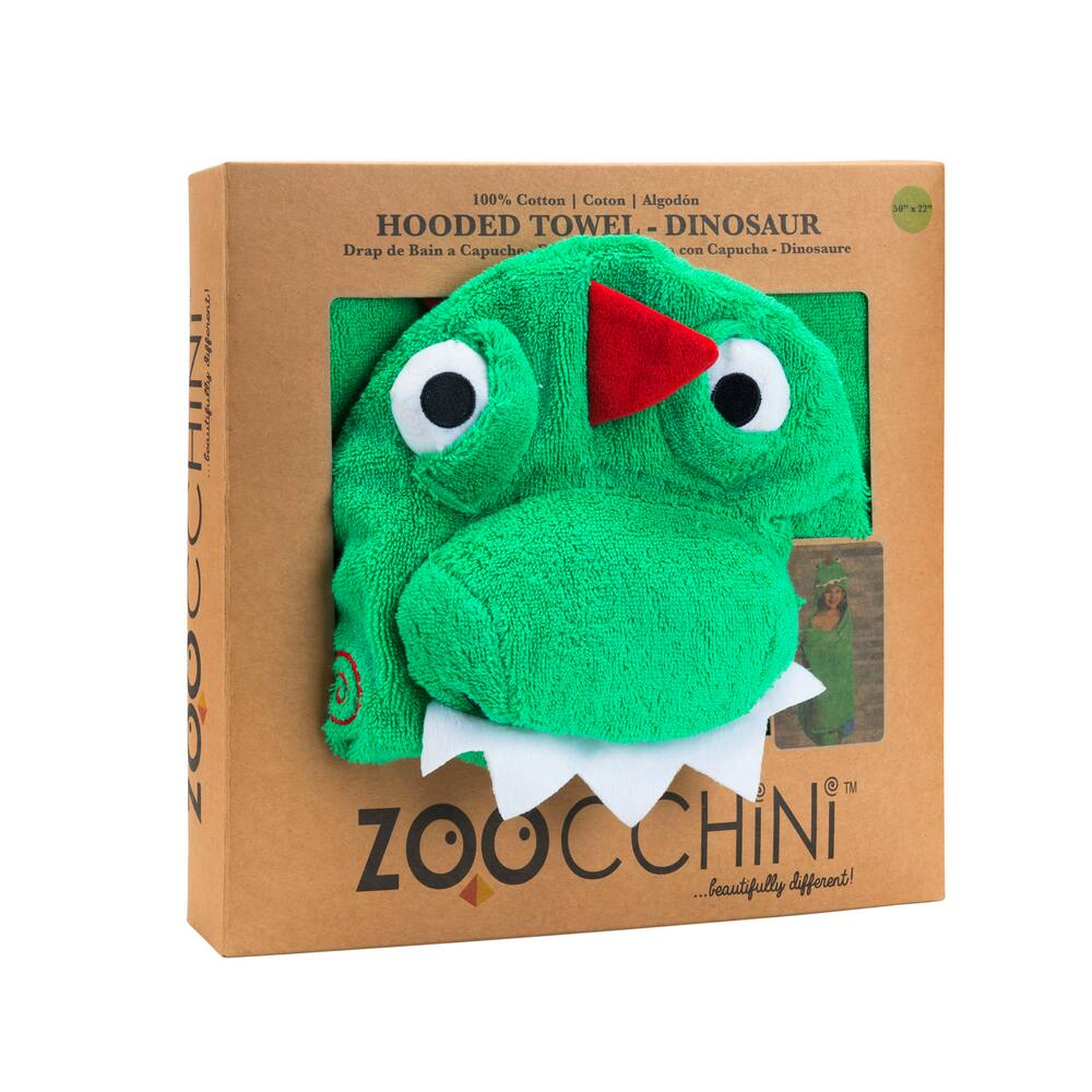 ZOOCCHINI Kids Terry Hooded Bath Towel - Devin the Dinosaur