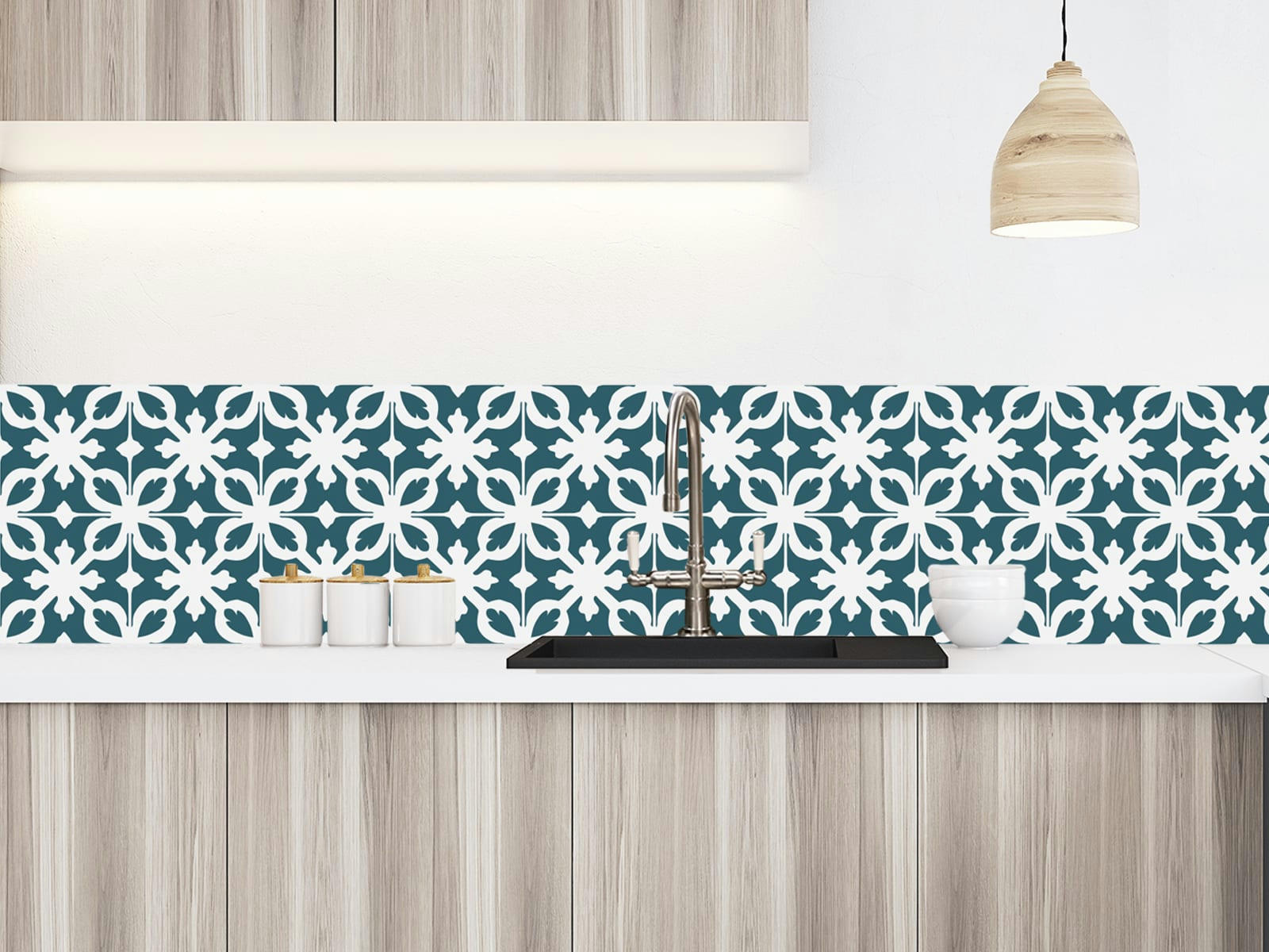 CASTIGLIONE - Crédence adhésive bleu pétrole 400x40cm