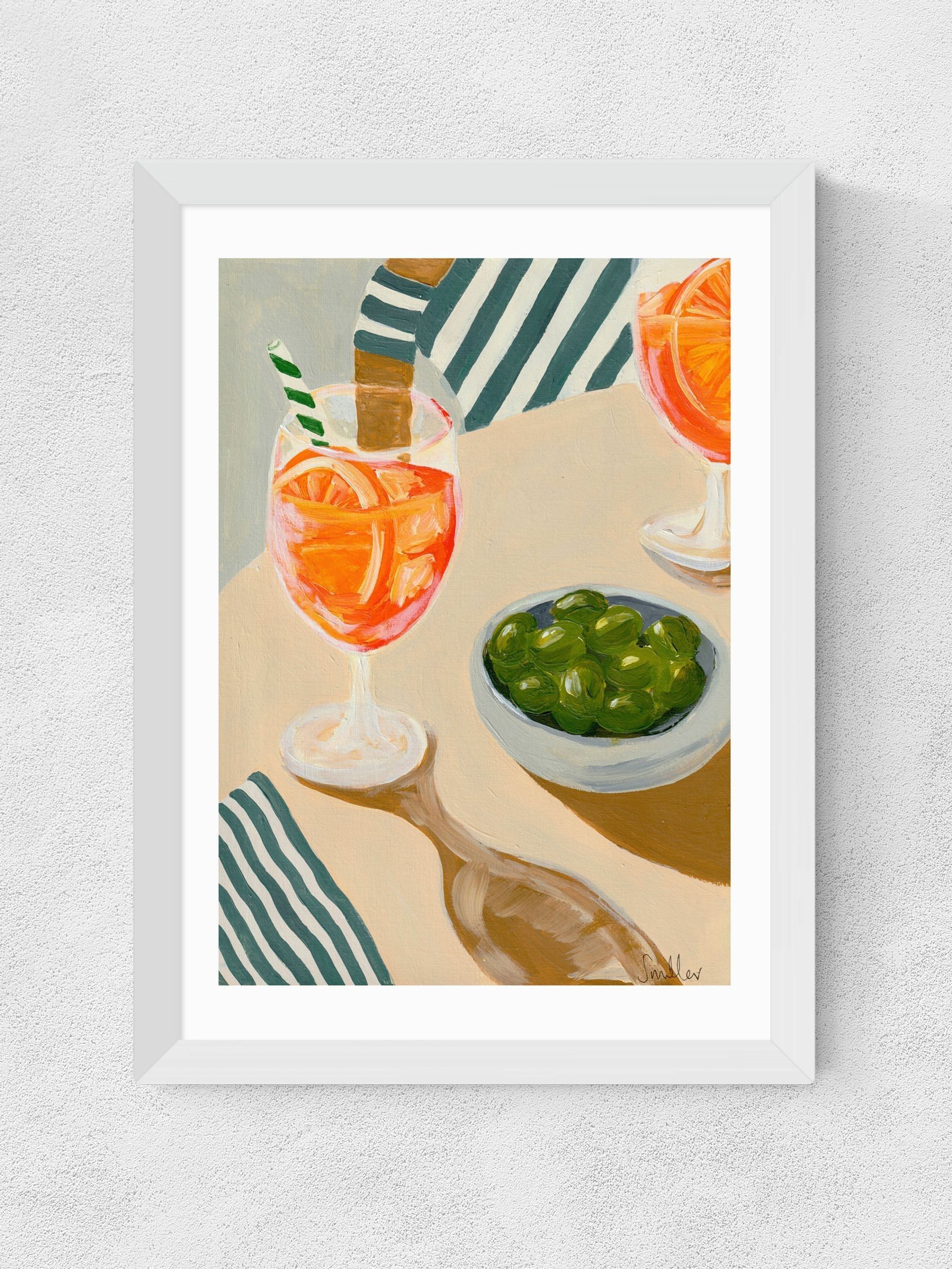 East End Prints White Aperitif Wall Art Print by Susie Miller