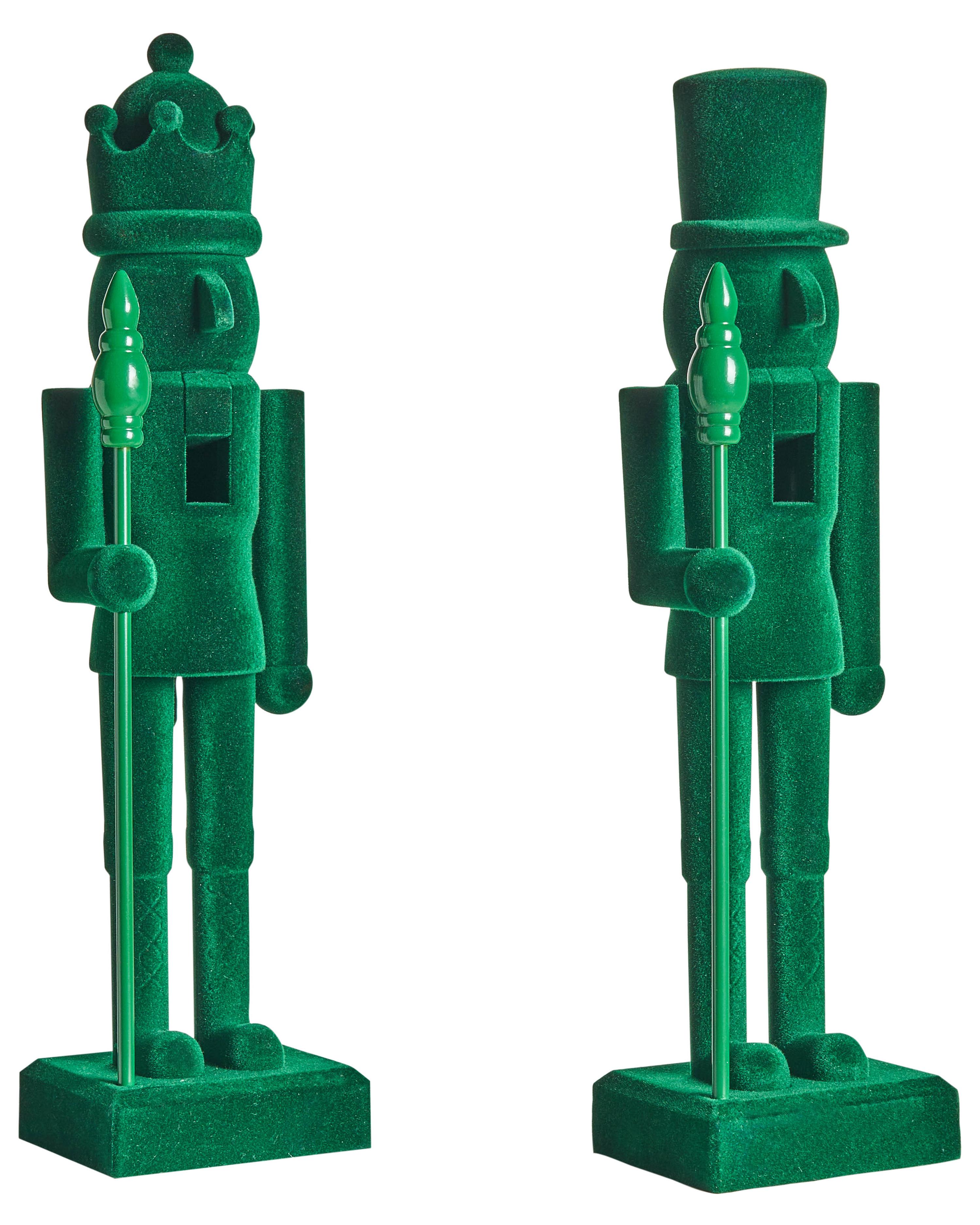 Set of 2 Figurines FLATEY Nutcracker 40 cm Green