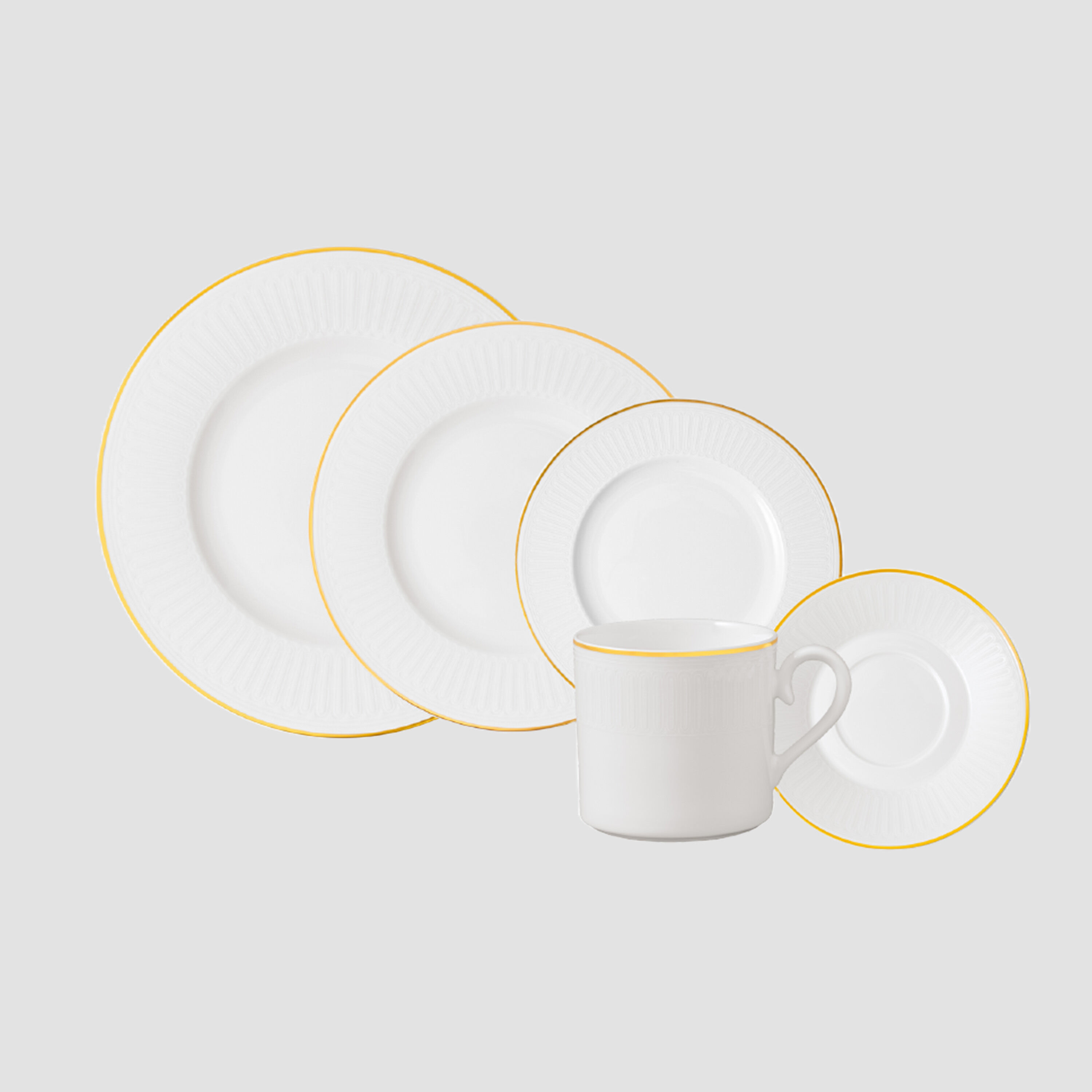 Chateau Septfontaines Dinnerware set - White, Premium Bone Porcelain