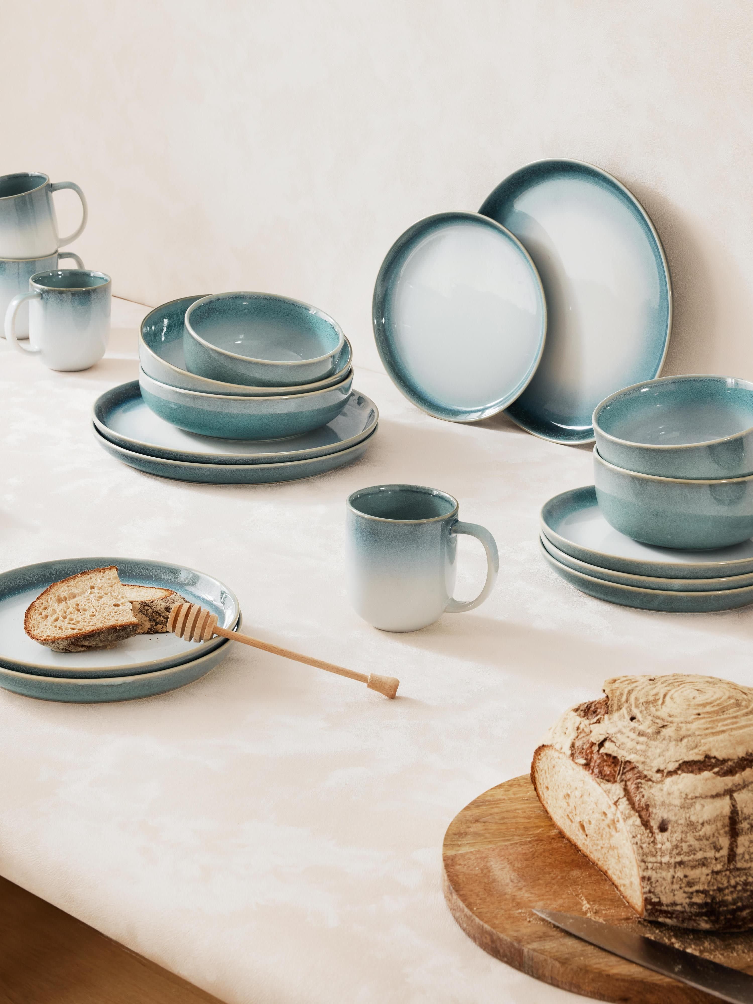 Geschirr-Set Havana mit reaktiver Glasur, 4 Personen, 12er-Set