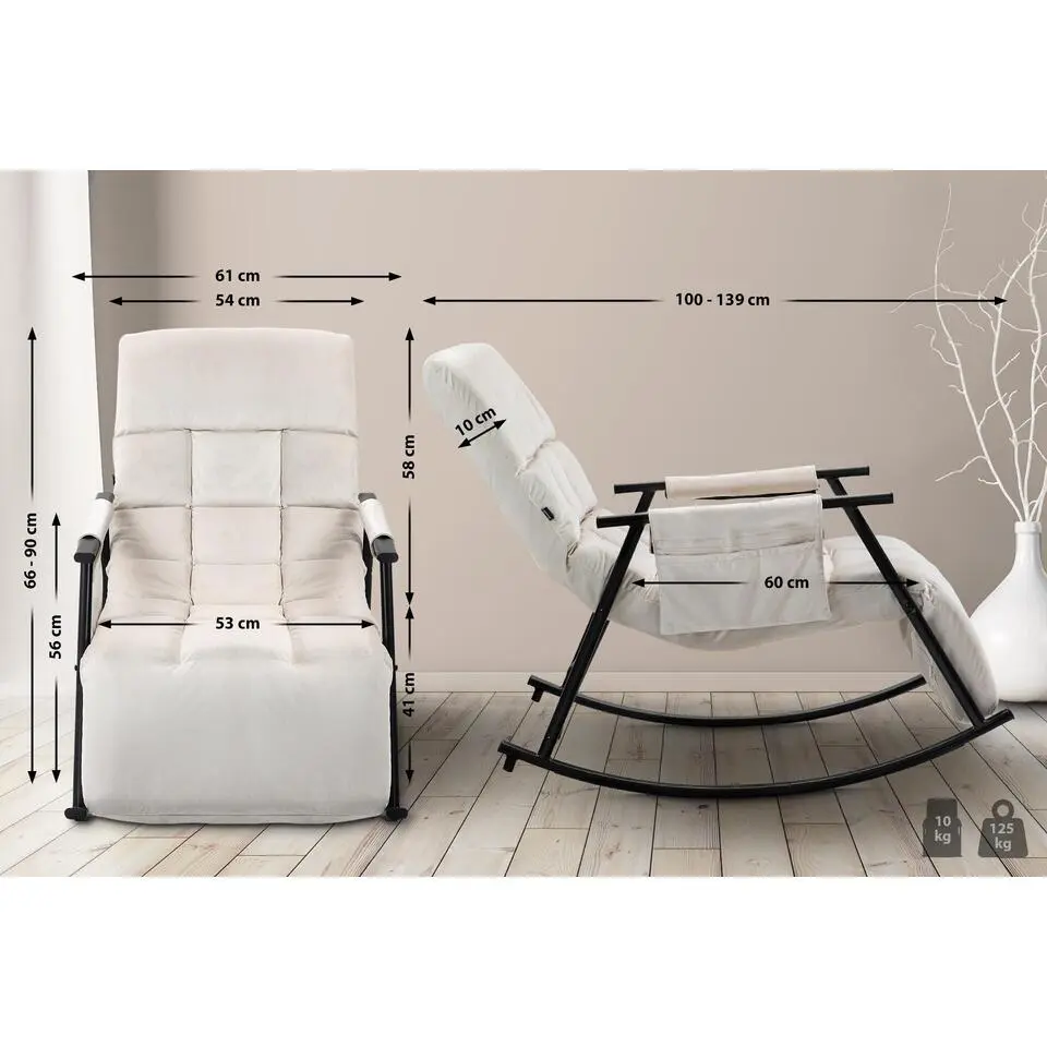 CLP Schommelstoel Cathy Fluweel - creme