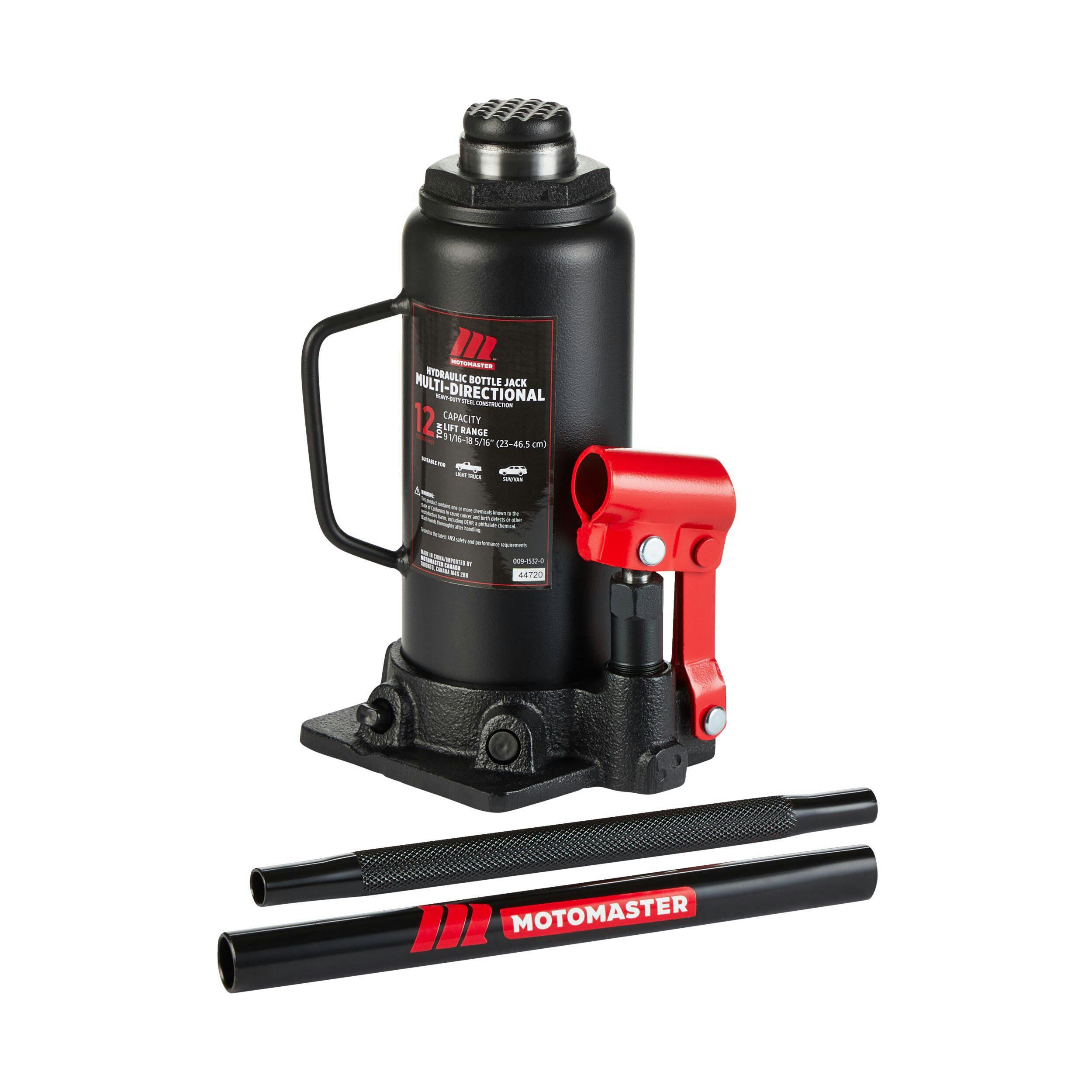 MotoMaster Multi-Directional Hydraulic Bottle Jack, 12-Ton