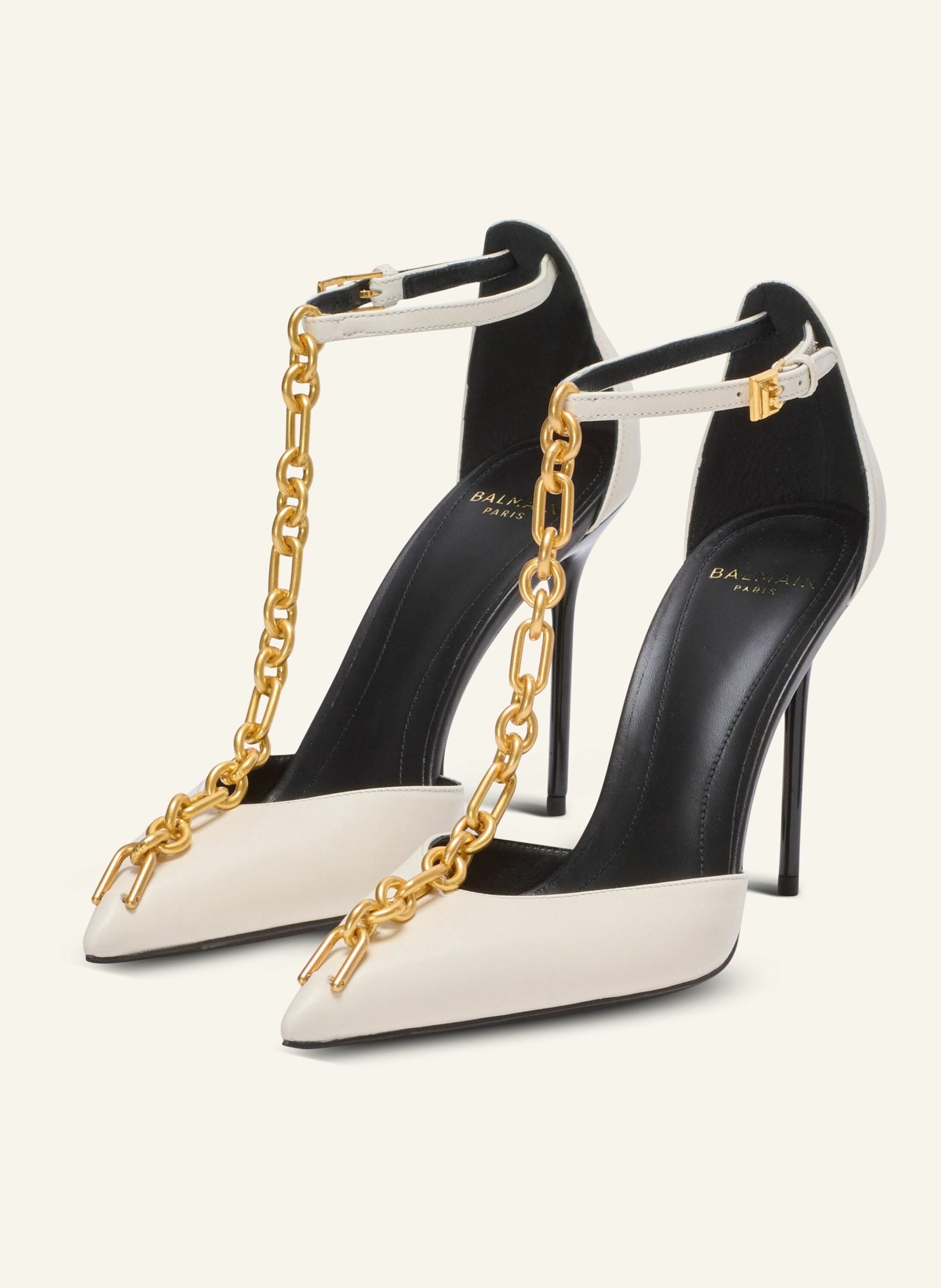 BALMAIN Sync Pumps aus Leder mit spitzer Zehenpartie