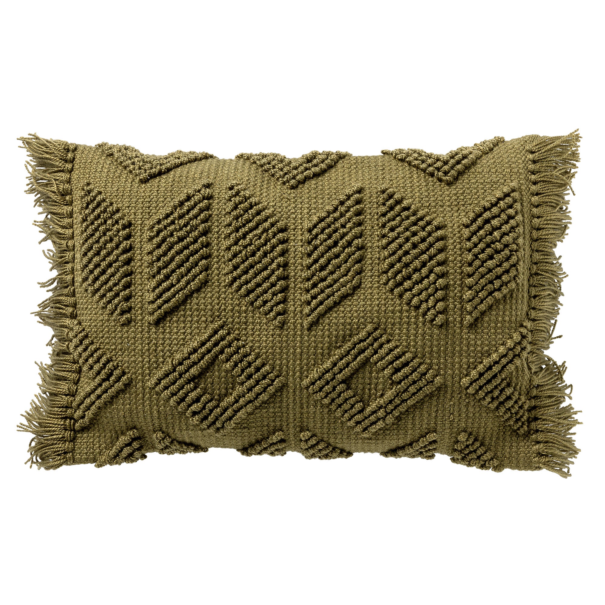 ODIN - sierkussen 40x60 cm - tufted patroon - duurzaam - Olive Branch - groen