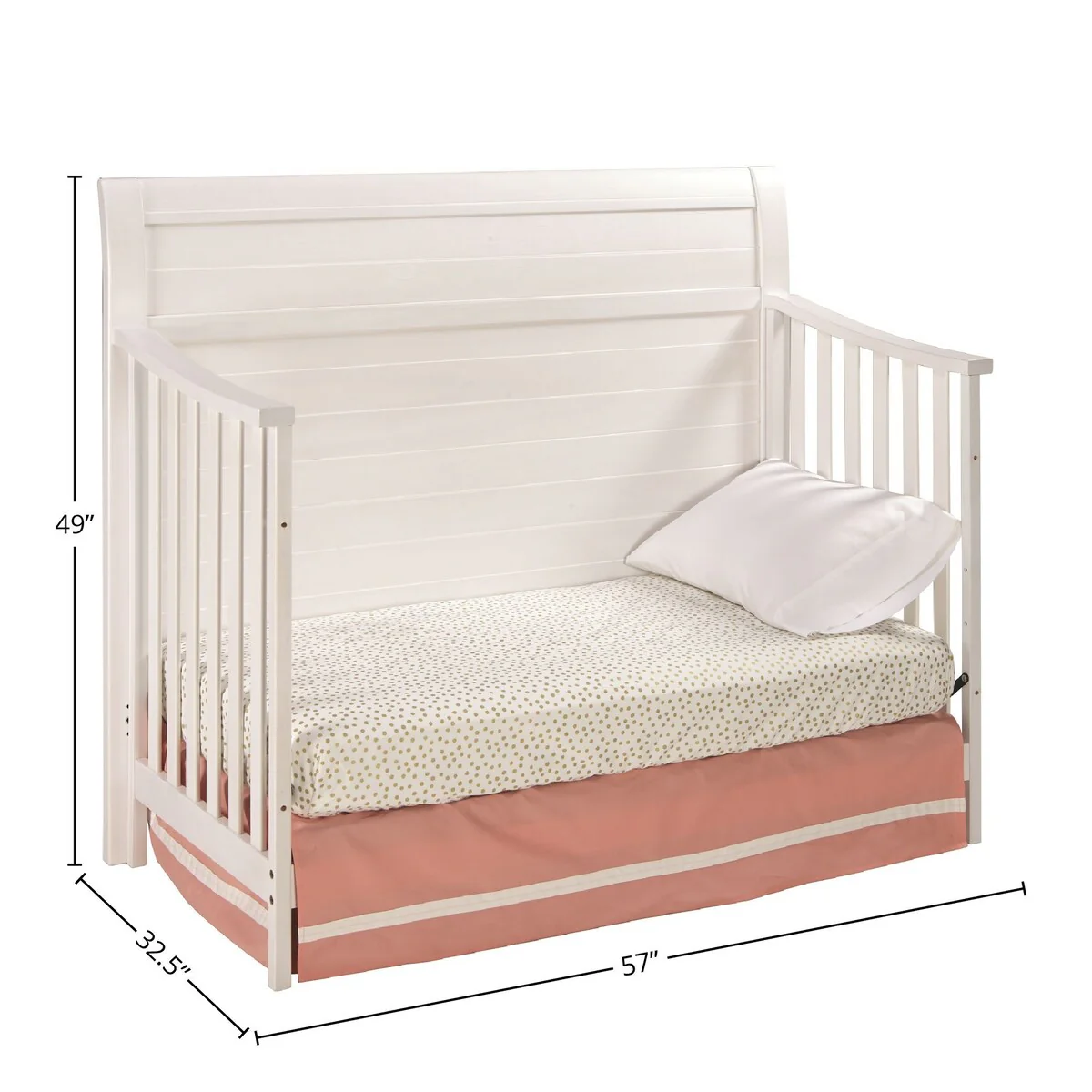 Taylor 57 Wide Farmhouse Convertible Crib, Sea Shell White