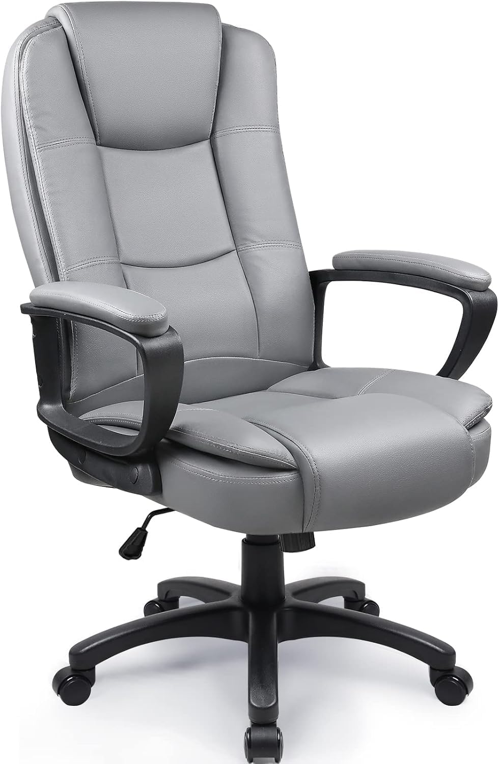 OFIKA Home Office Chair, 400LBS Big and Tall Chair Heavy Duty Design, Ergonomic High Back Cushion Lumbar Back Support, Computer Desk Chair, Adjustable Executive Leather Chair with Armrest (Grey)