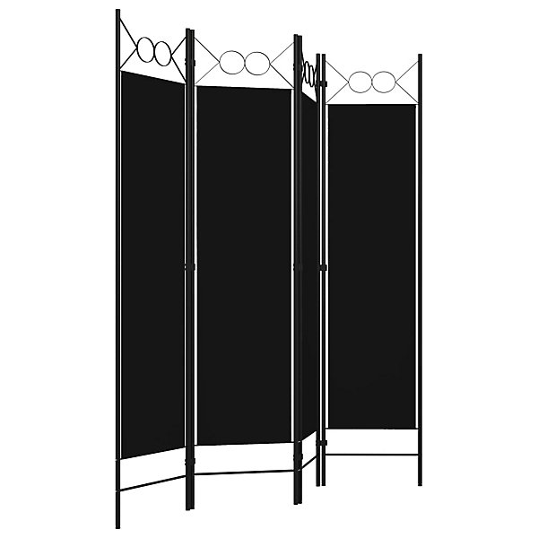 Cloison de séparation 4 panneaux Noir 160 x 180 cm vidaXL