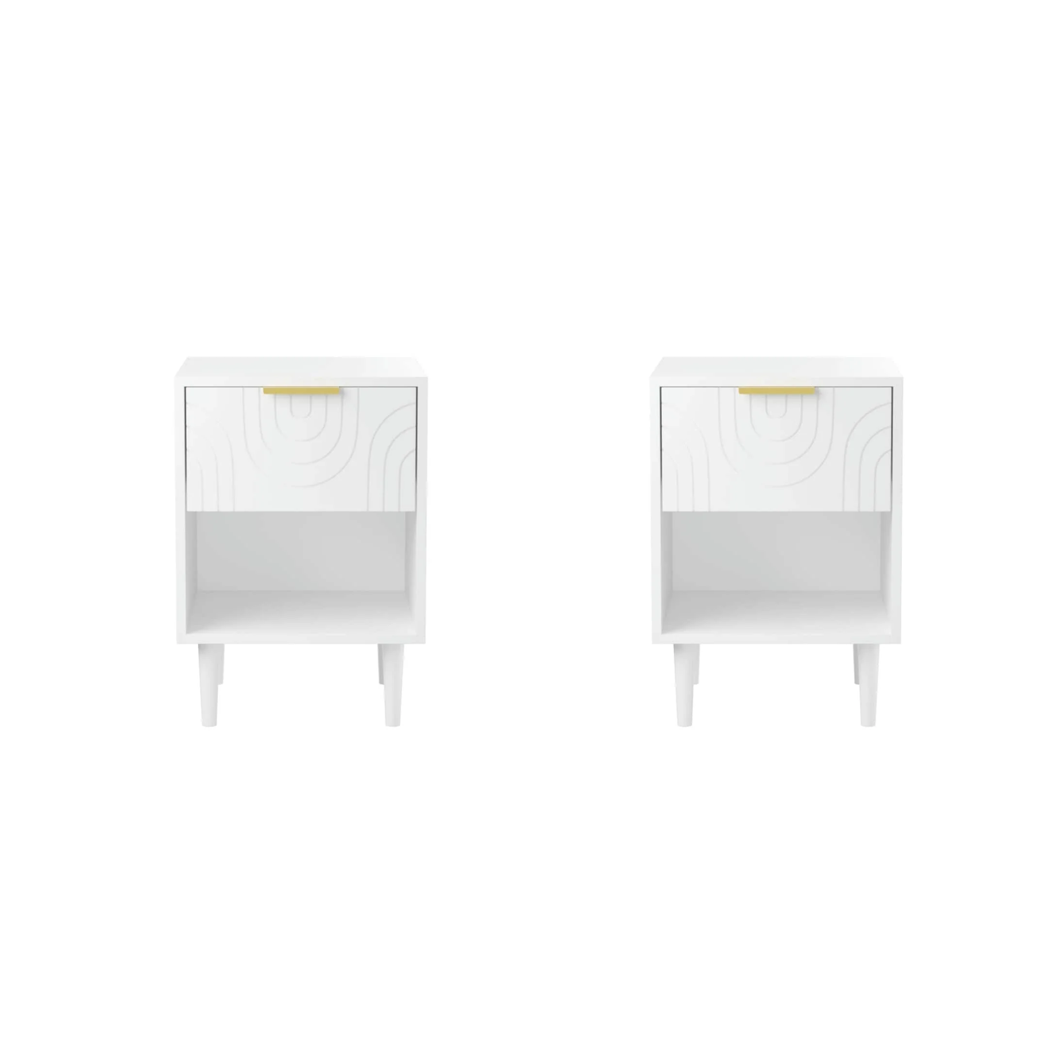 22.83'' H Modern White Nightstand with One Drawer