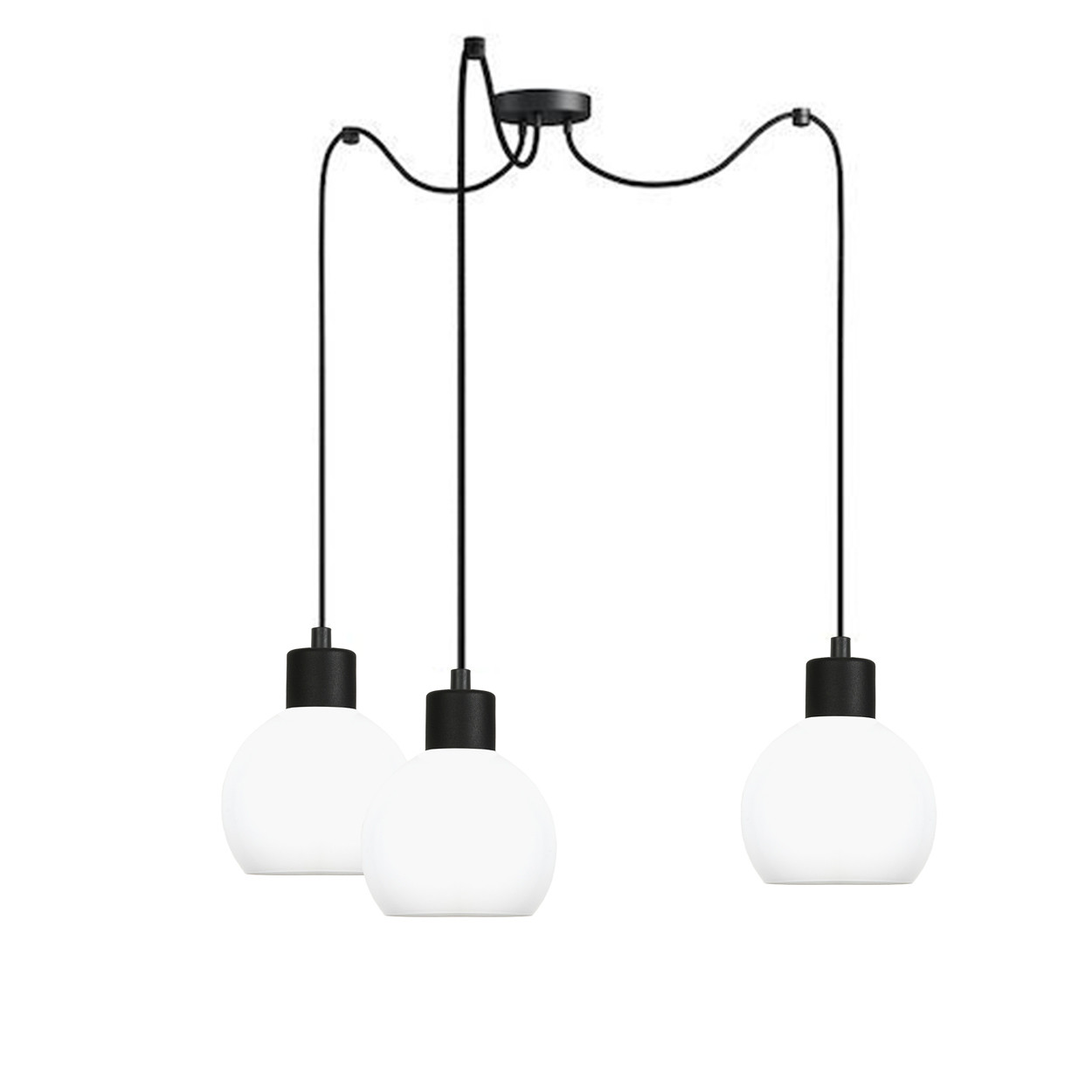 Lampa wisząca pająk EDYLIT białe klosze loft LED 3xE27 MOKA 14-122 nad stół